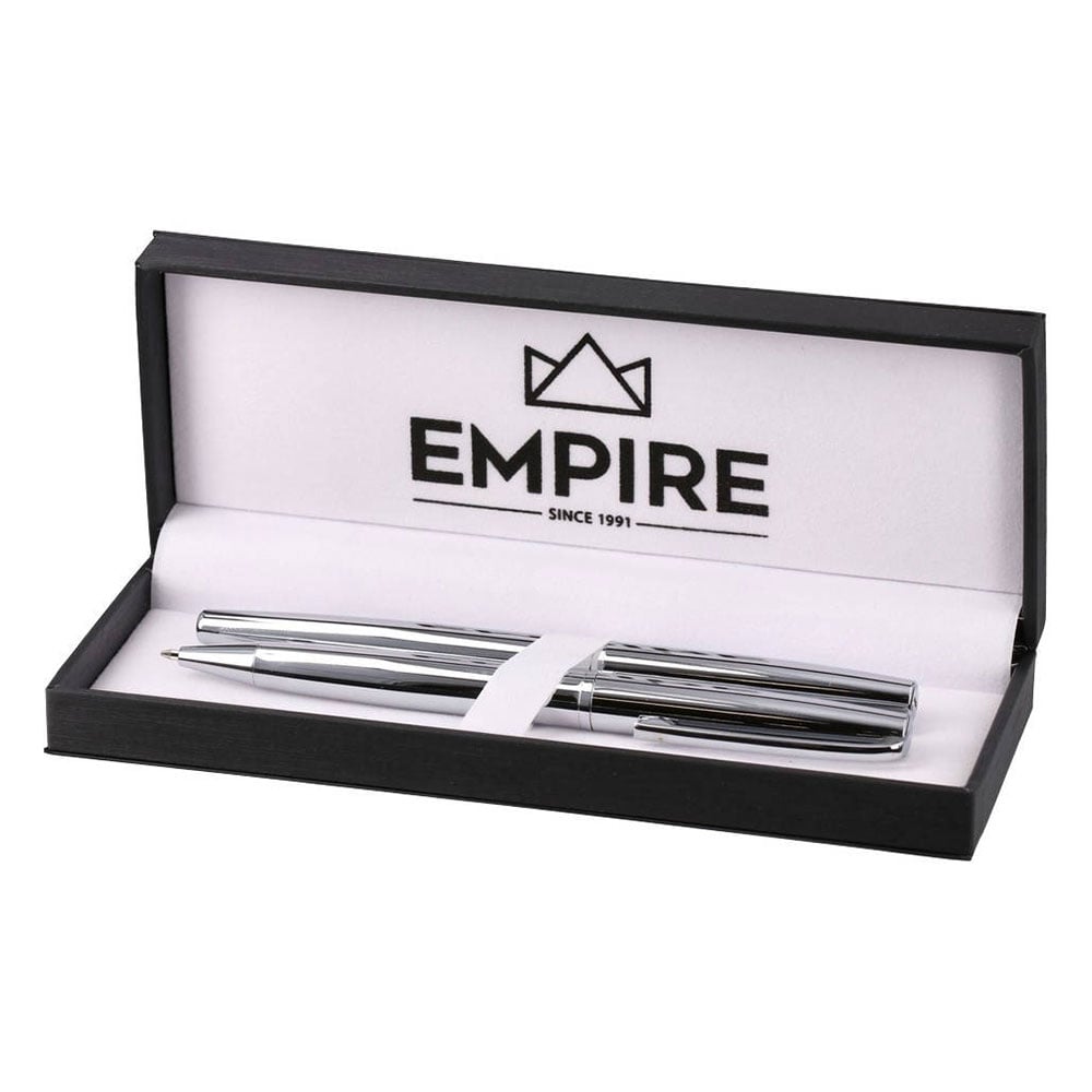Empire Atomik Pen & Fountain Pen Set, silver