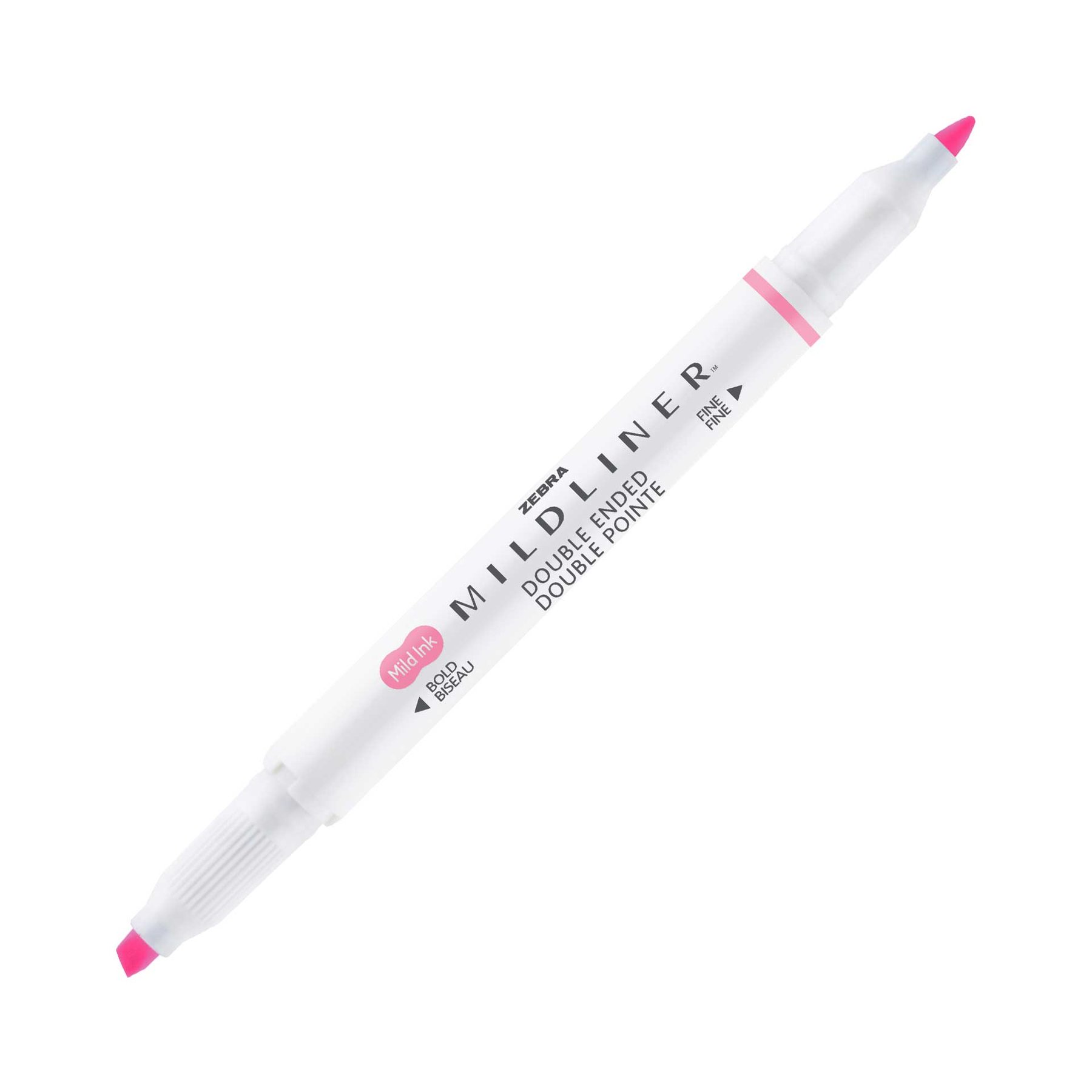 Zebra Highlighter Mildliner Fluorescent, double-ended, pink