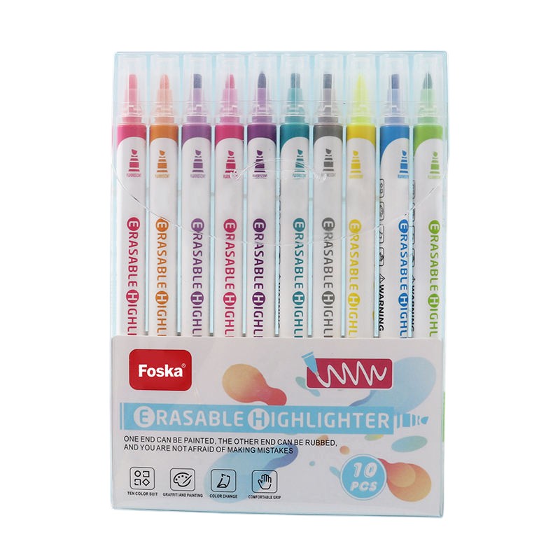 Foska Highlighter, erasable, 10 colors