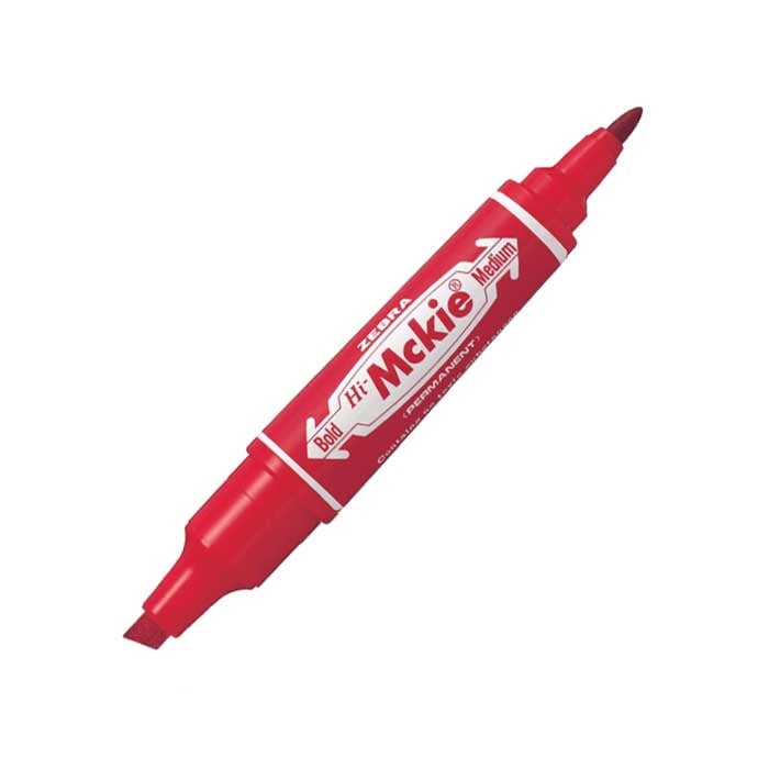 Zebra Permanent marker Hi-Mckie, dual, 2-4 mm, red