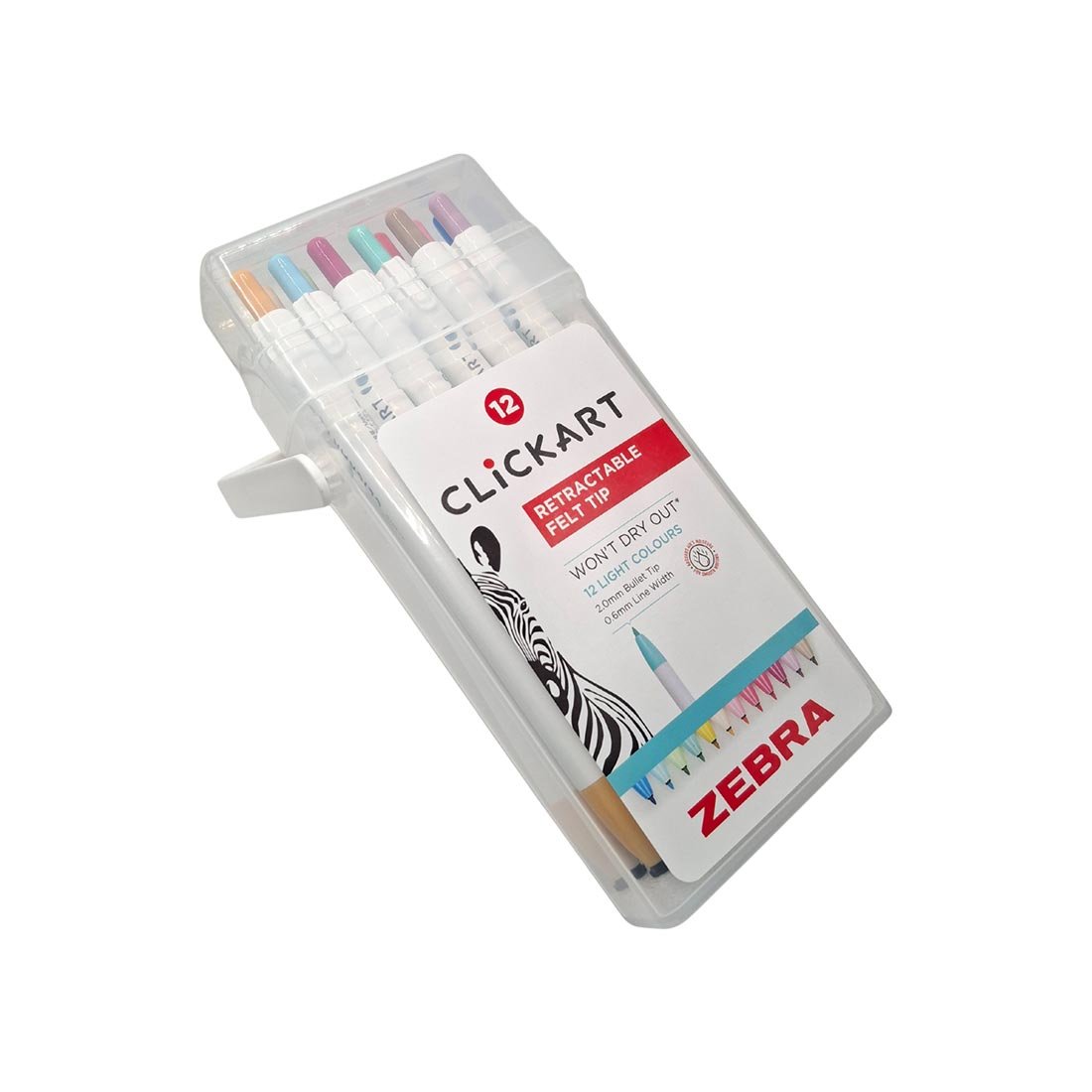 Zebra Marker Clickart, retractable, 12 colours