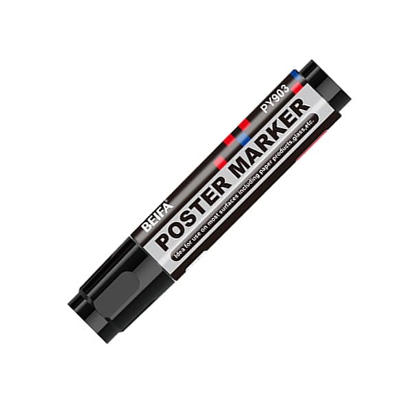 Beifa Permanent Marker PY903-01B4, chisel tip, black