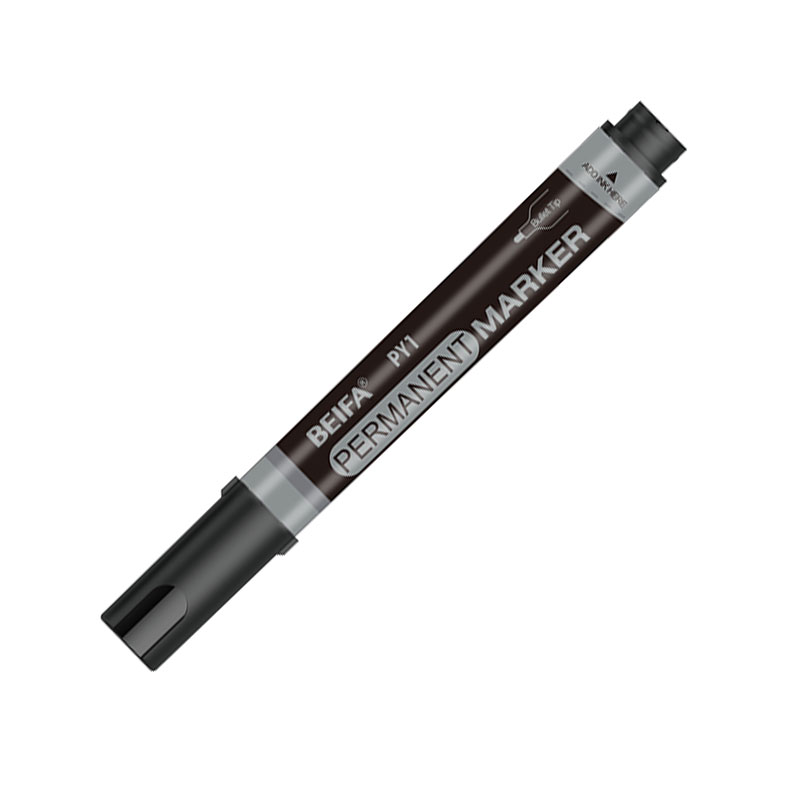 Beifa permanent marker PY1-10B, round tip, black