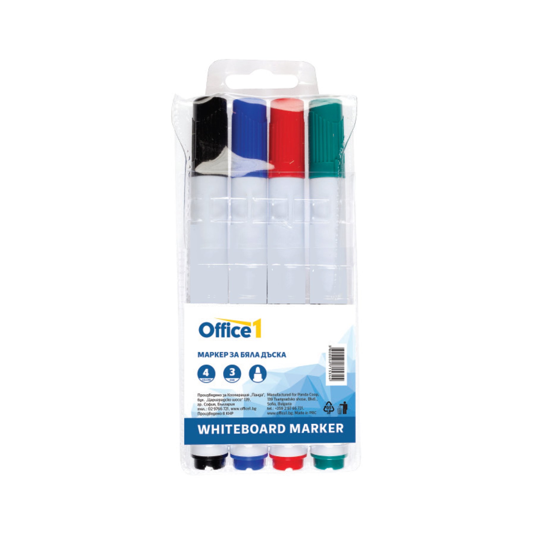 Office 1 Whiteboard markers, 4 colors