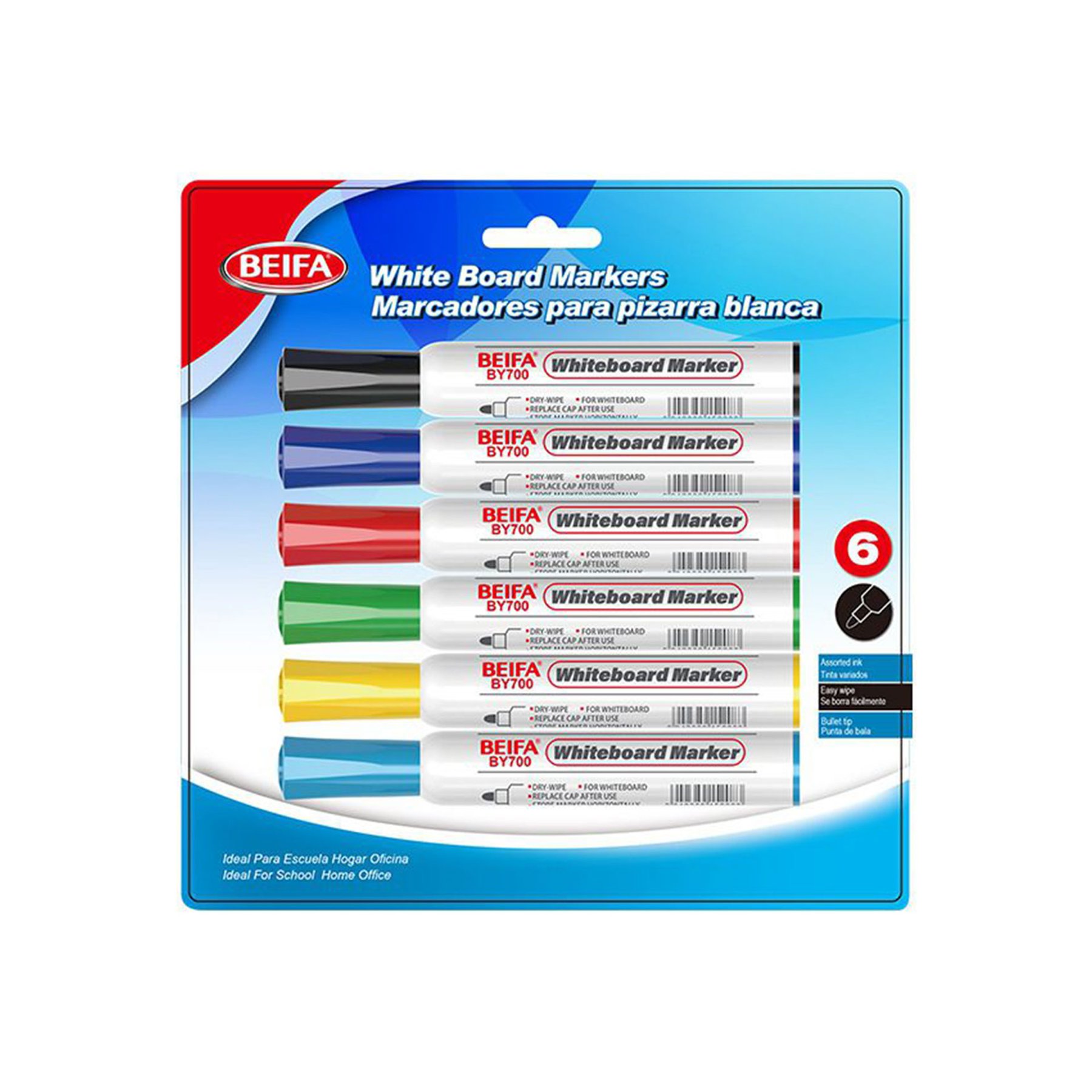 Beifa whiteboard marker BY700-C401, set of 6 colours