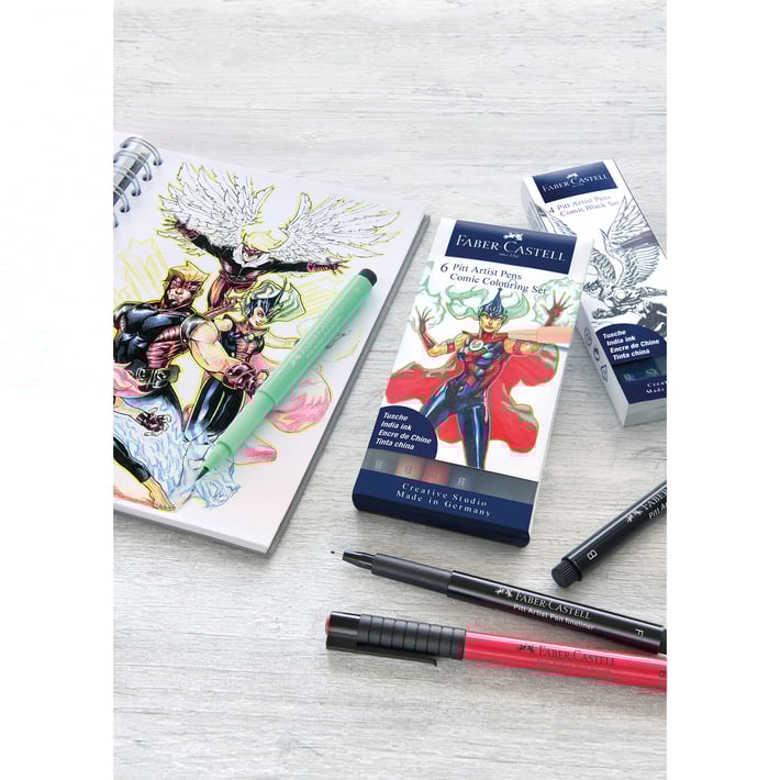 Faber-Castell Brush marker Pitt Comic, 6 pcs