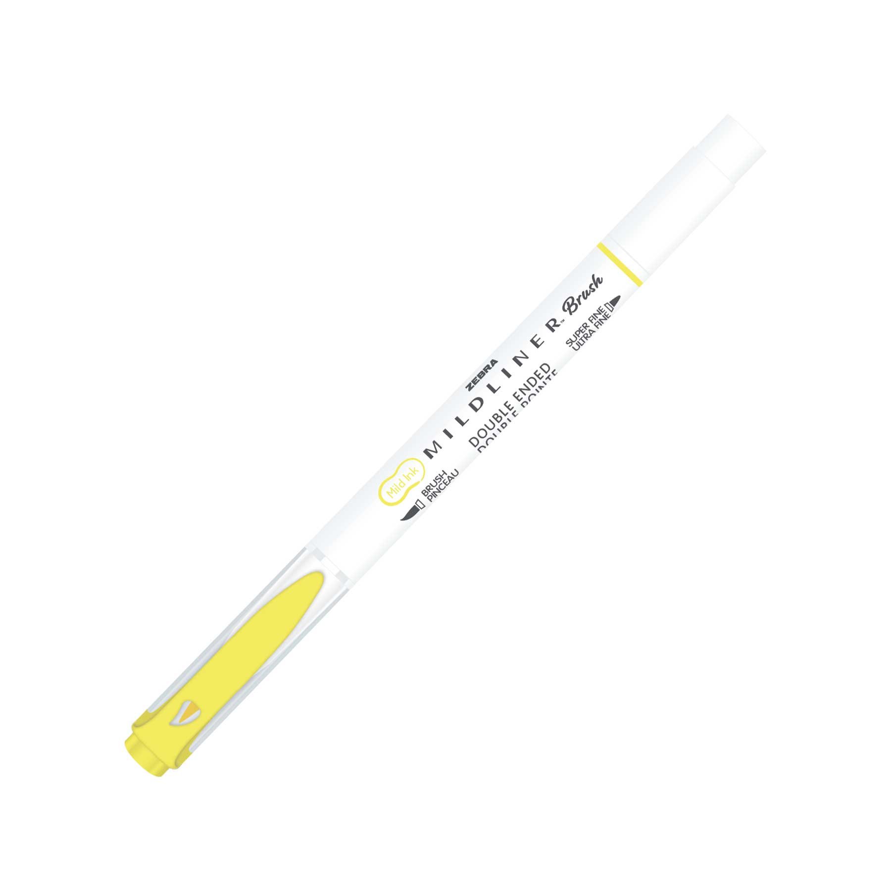 Zebra Brush marker Mildliner Brush&Marker Fluorescent, yellow