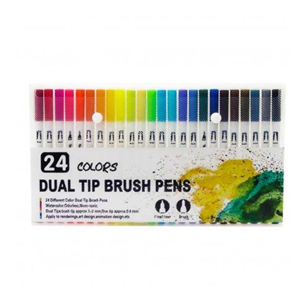 Foska Brush Pen Marker, 24 colors