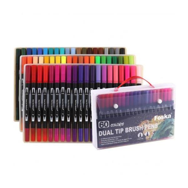 Foska Brush Pen Marker, 60 colors