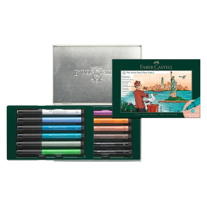 Faber-Castell Маркер Pitt Artist - New York, 12 броя