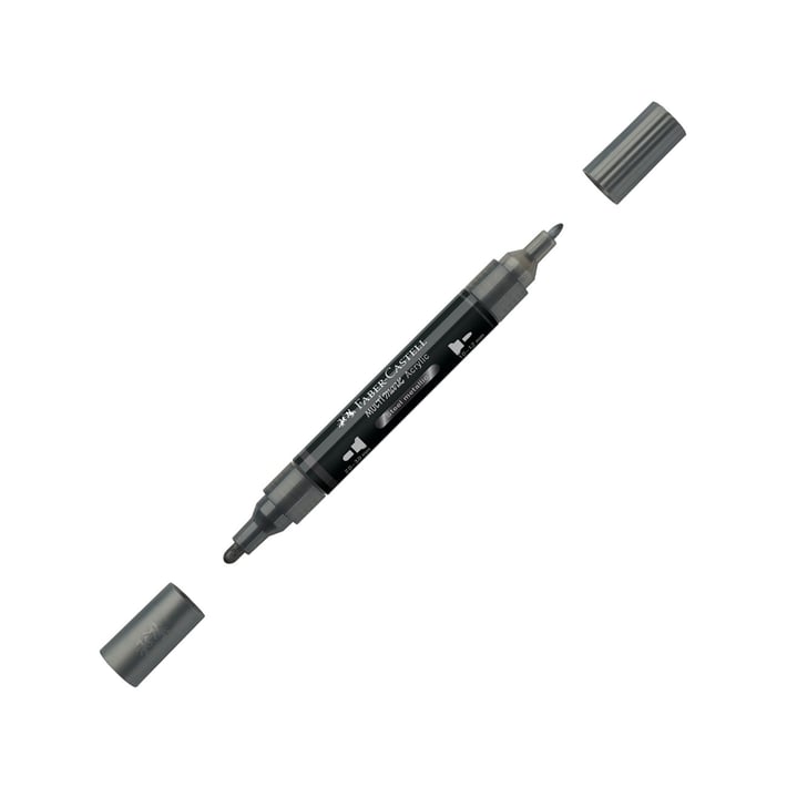 Faber-Castell Акрилен маркер Multimark, № 297, стоманен металик