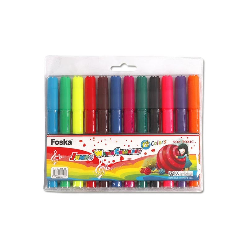 Foska Jumbo Felt-tip Pens, 12 colors