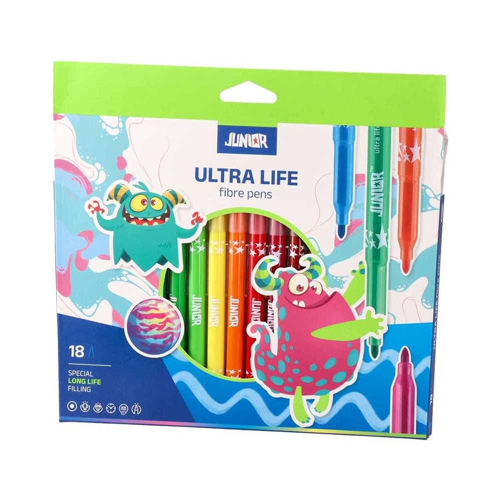 Junior Ultra Life Markers, long-lasting, 18 colours
