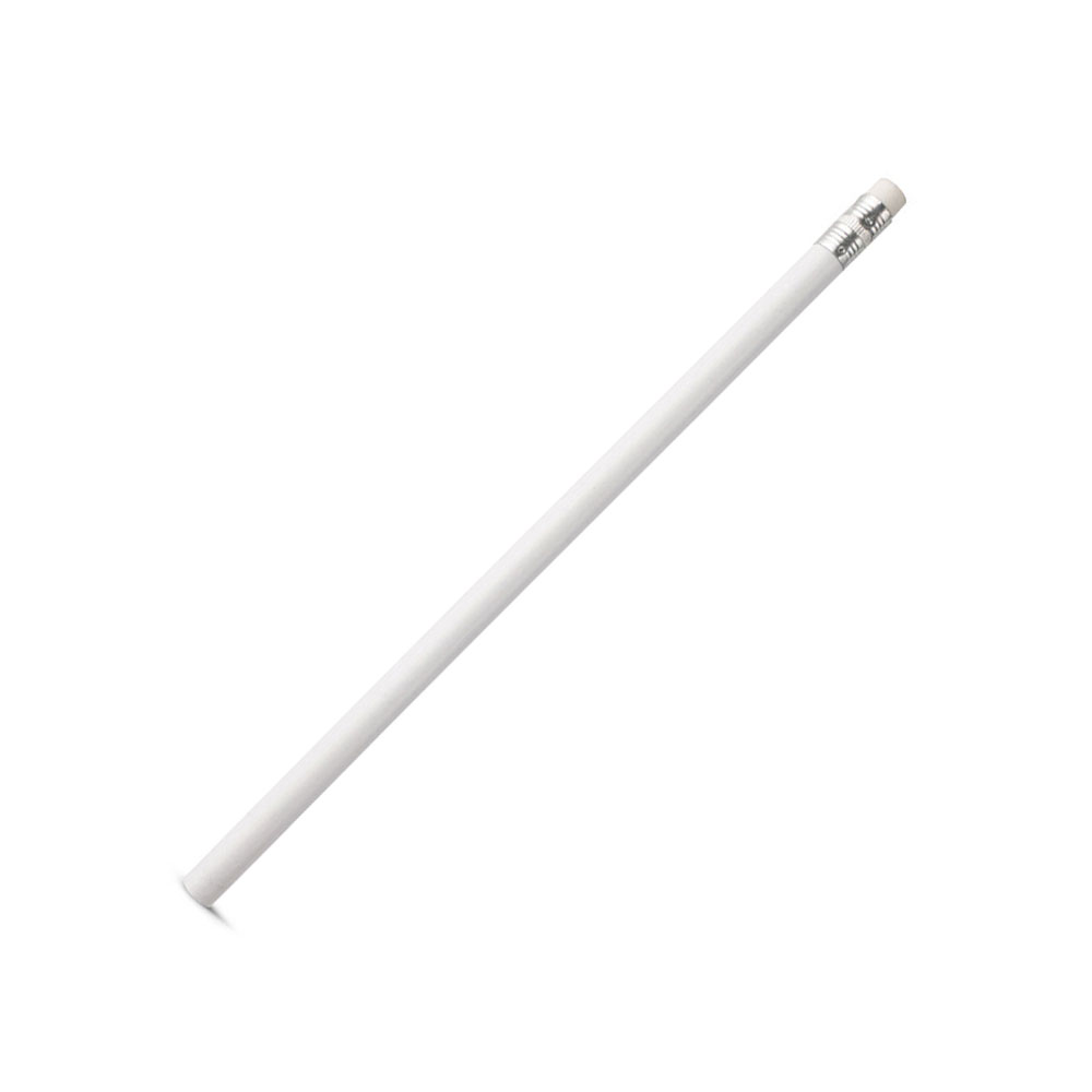Hi!dea Pencil, graphite, with eraser, white, 12 pcs