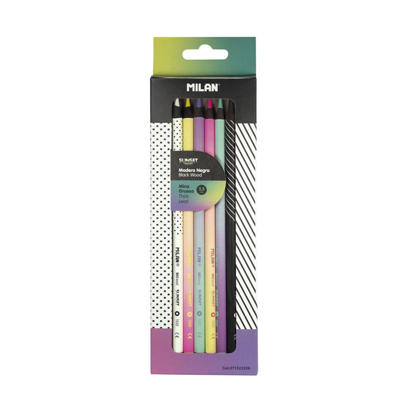 Milan Colour pencils Sunset, 3.5 mm, 6 colors