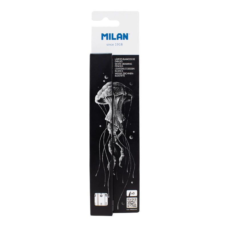 Milan Drawing pencils set, 4 mm, 3 pcs, white