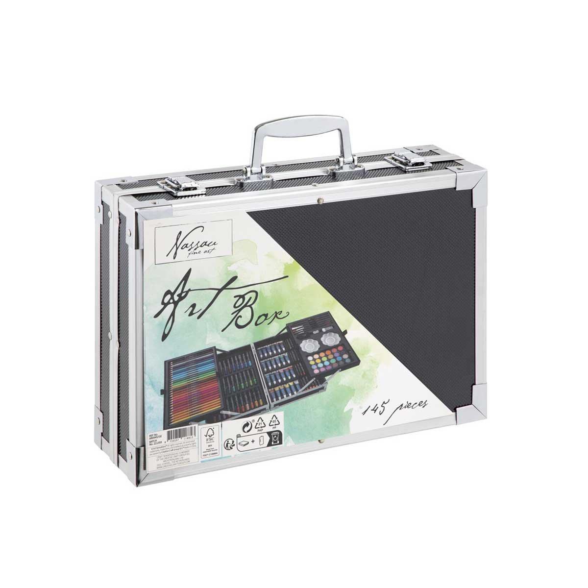 Nassau Drawing set, in metal case, 145 pieces
