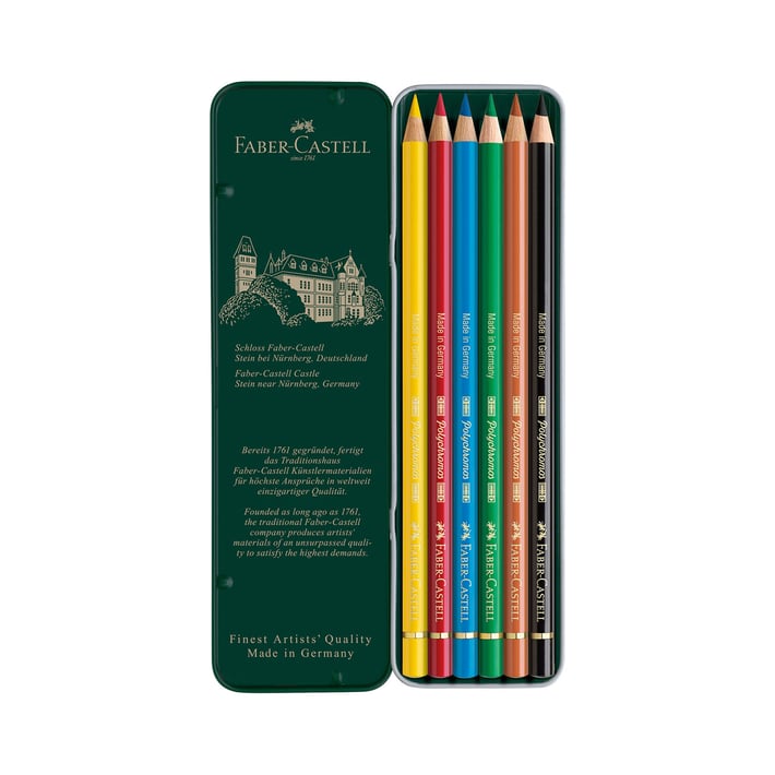 Faber-Castell Молив Polychromos, 6 цвята