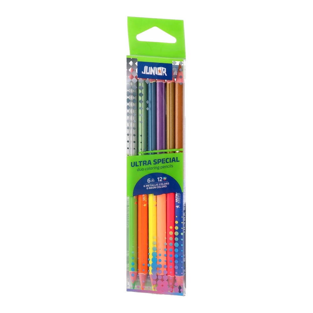Junior Ultra Special Coloured Pencils, double-ended, 12 colours