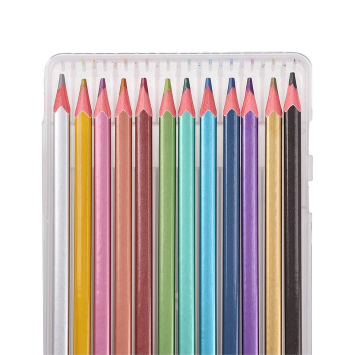 Цветни моливи Junior Ultra Square, хром, 12 цвята