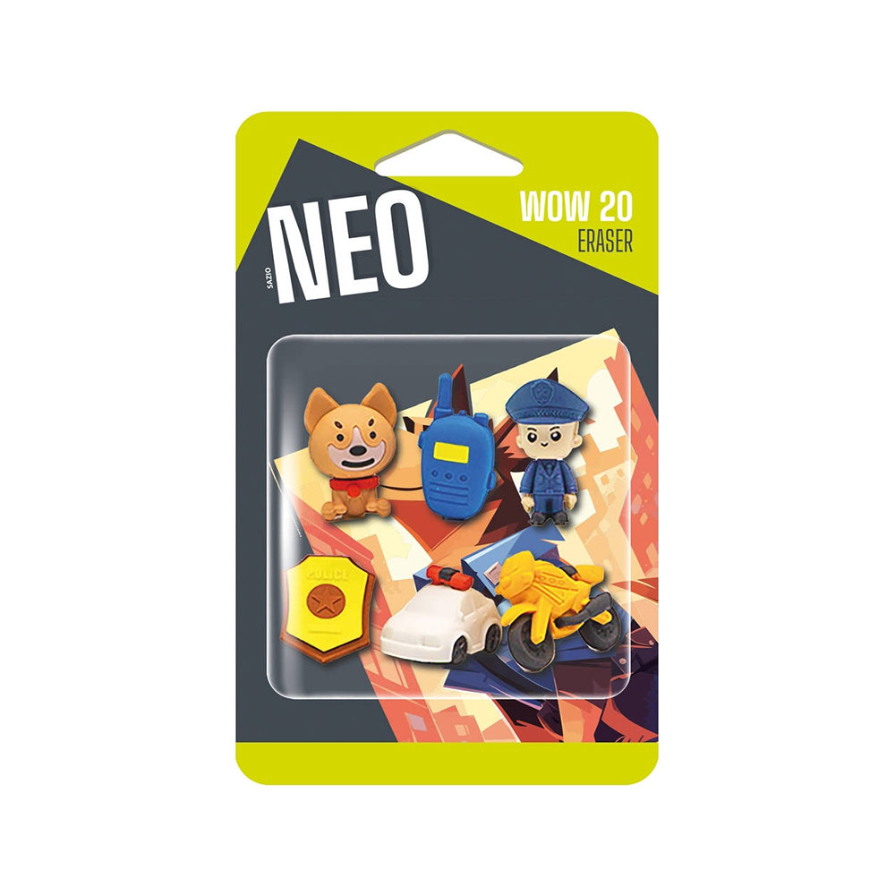 Гума за молив Sazio Wow20, полиция, 4 броя