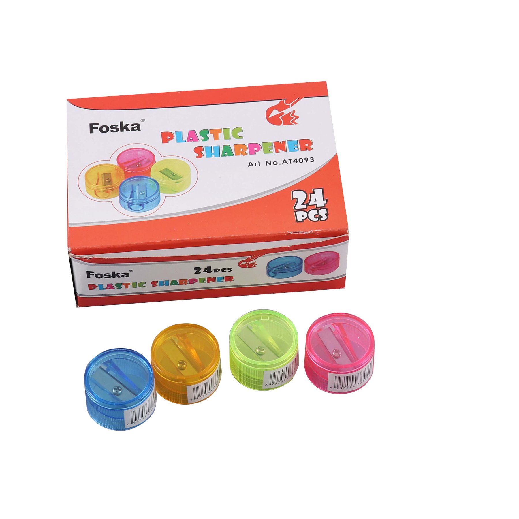 Foska Sharpener, single, with container, assorted