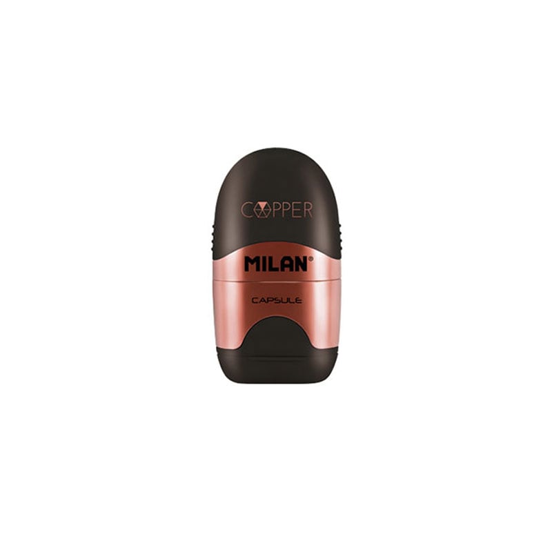 Milan Sharpener Copper, single, with eraser, assorted colors