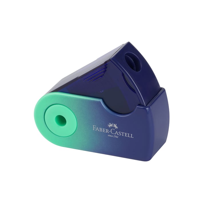 Faber-Castell Flow sharpener, single, with sleeve, mini, assorted