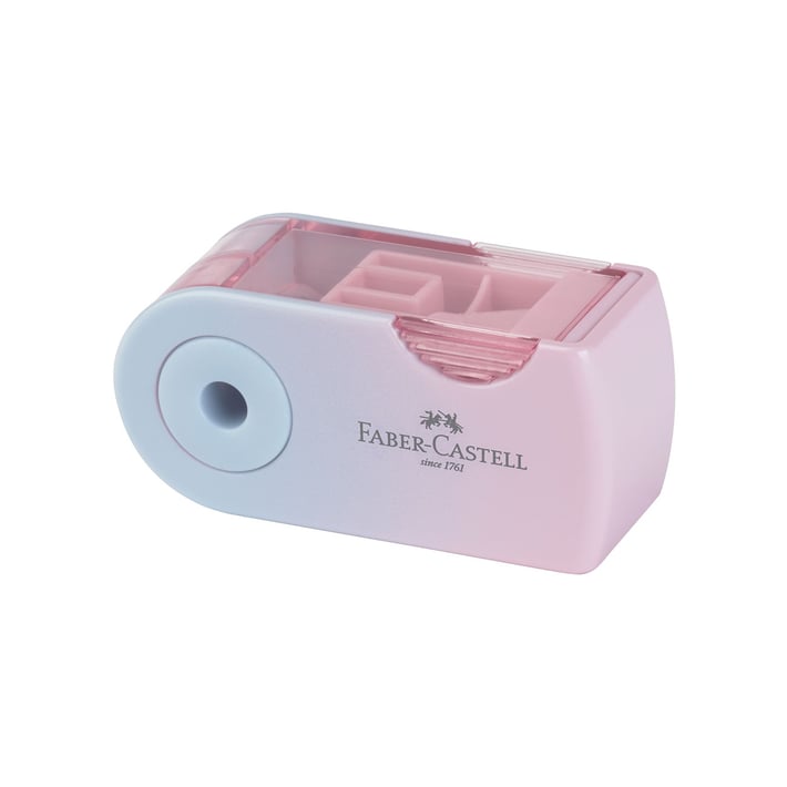 Faber-Castell Flow sharpener, single, with sleeve, mini, assorted