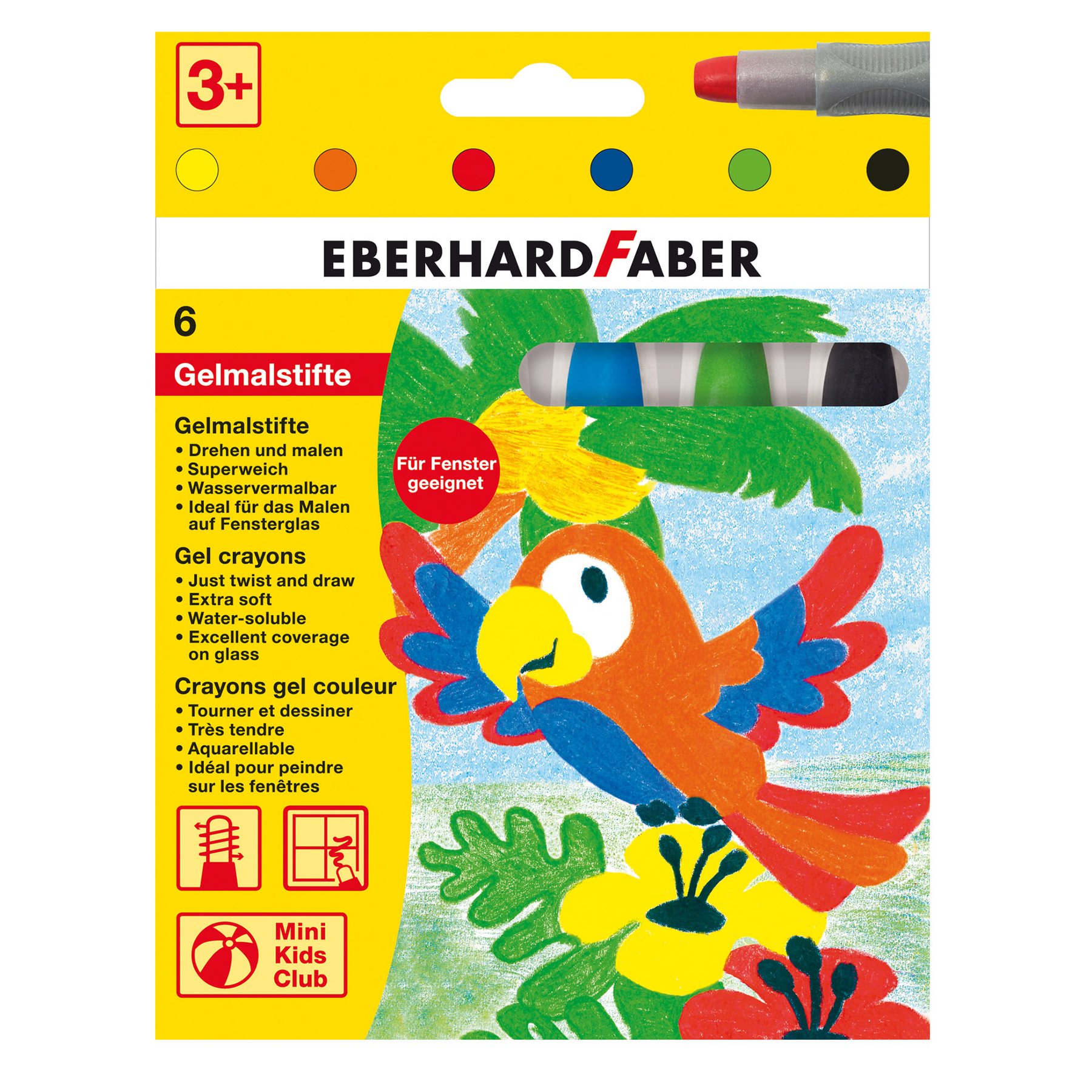 Eberhard Faber Gel pastels, with holder, 6 colors