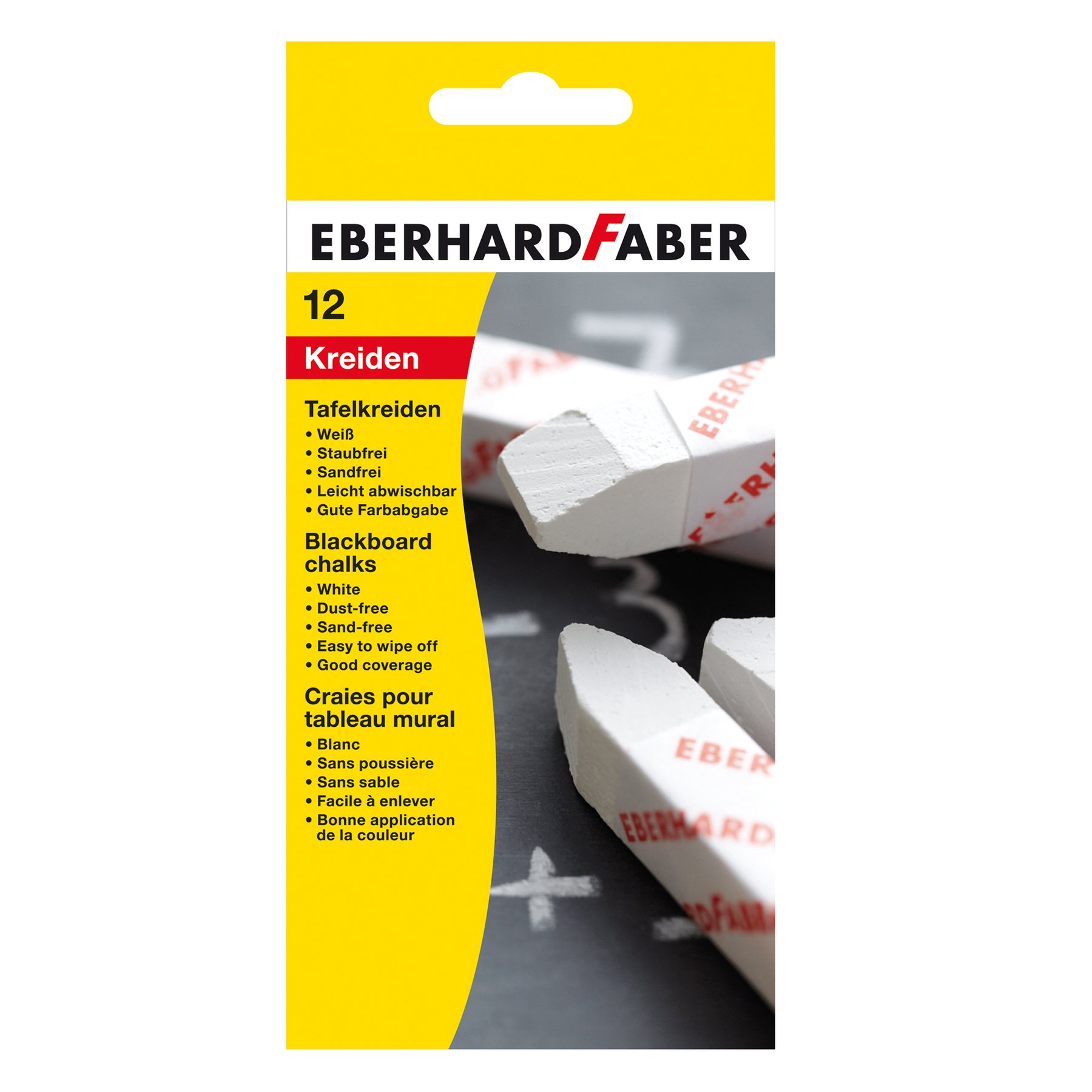 Eberhard Faber Chalk, white, 12 pieces