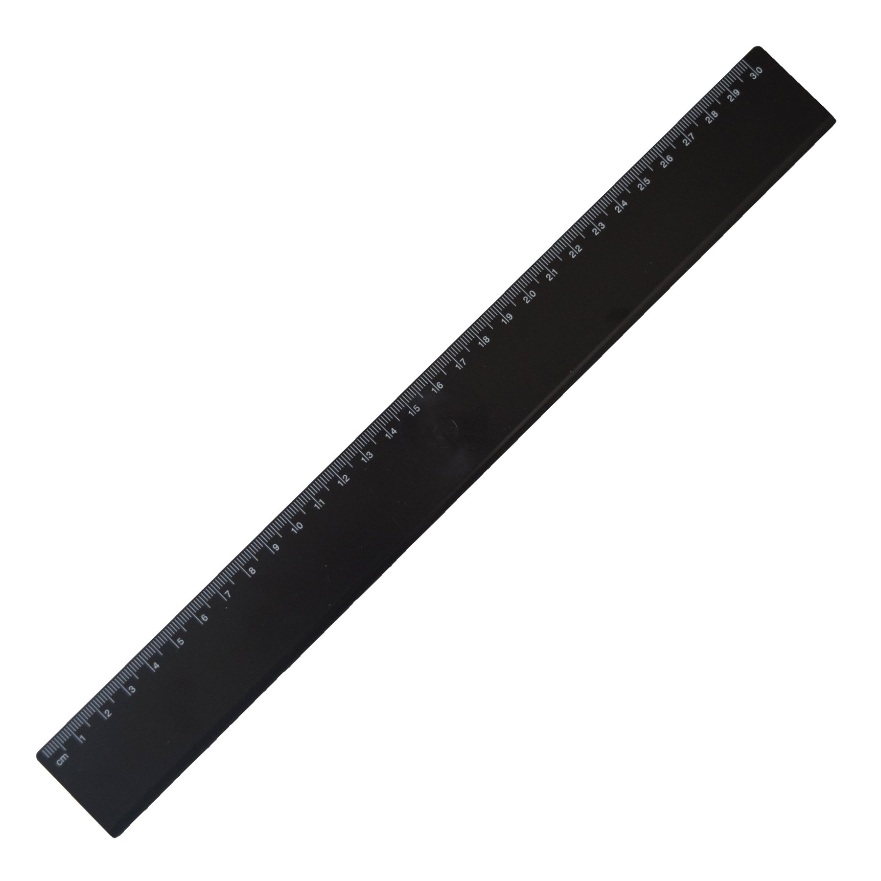 Ruler, 30 cm, plastic, black, 100 pieces