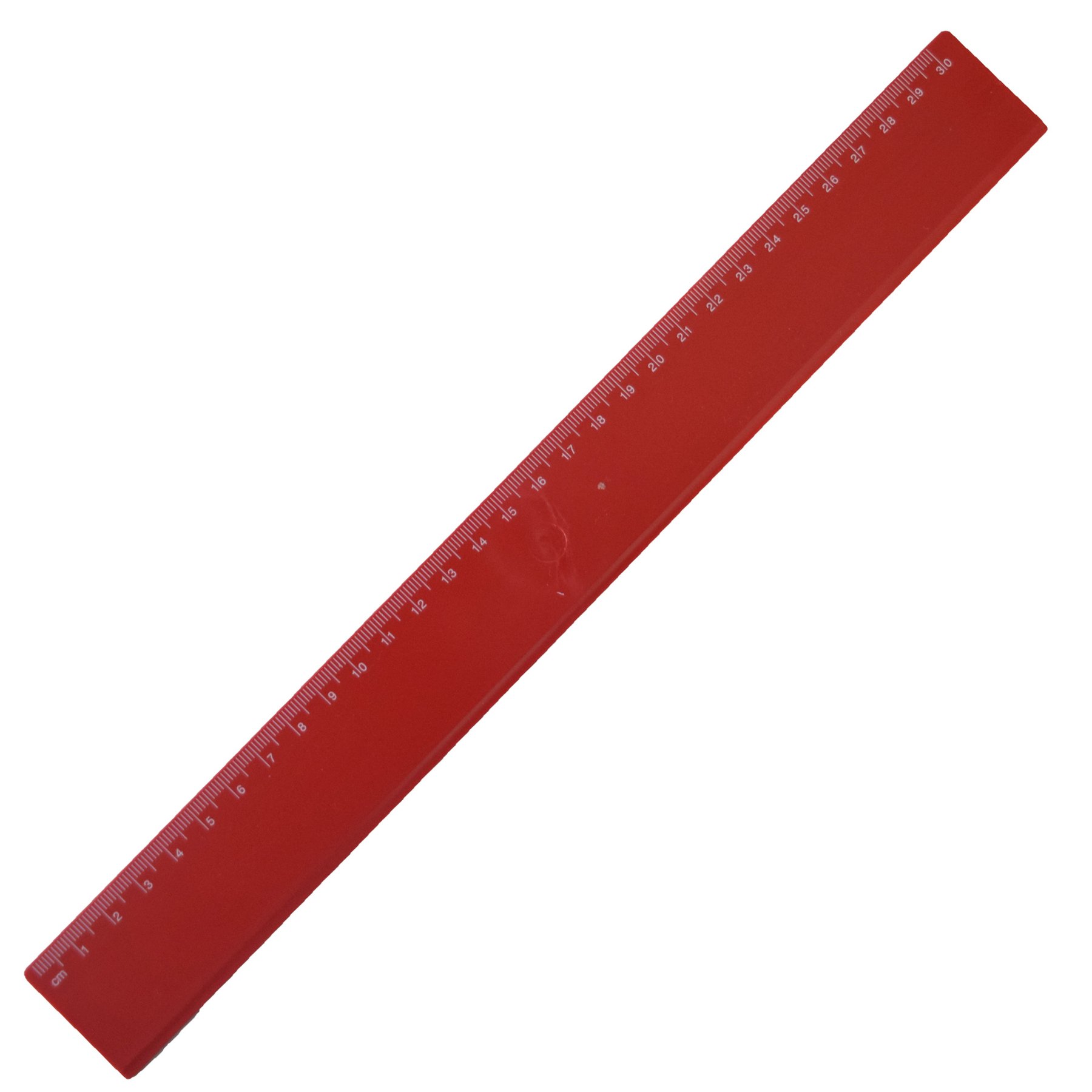 Ruler, 30 cm, plastic, red, 100 pieces