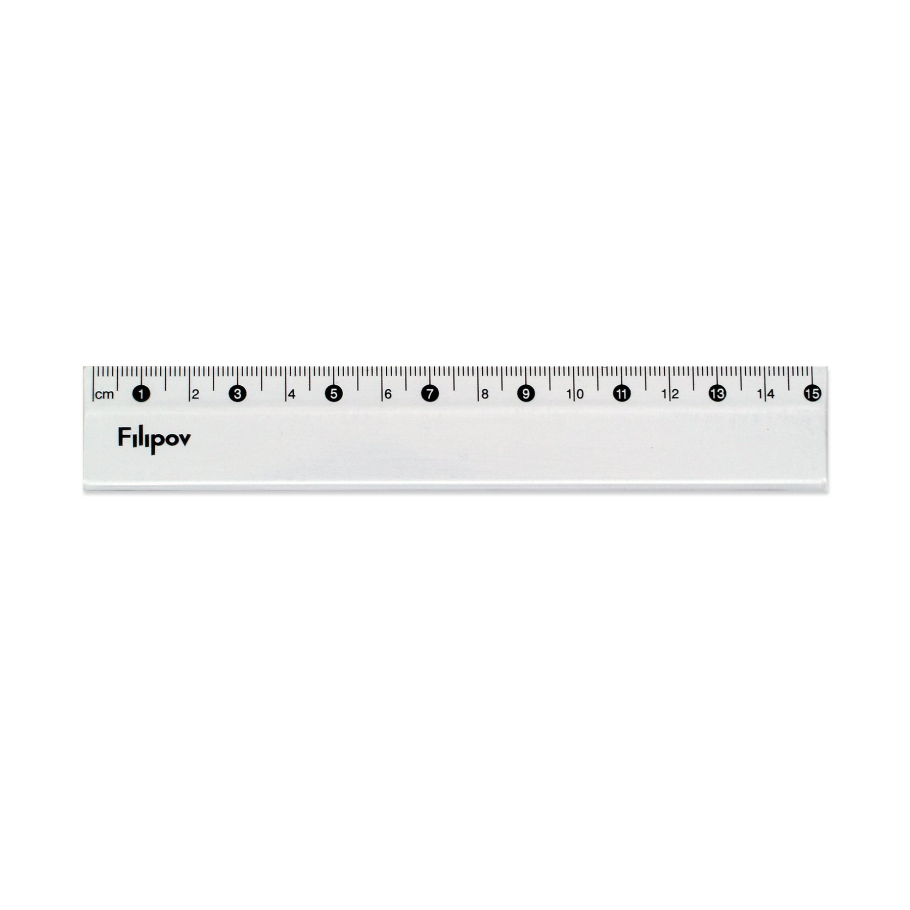 Filipov Ruler, 15 cm, plastic, transparent