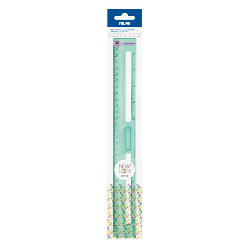 Milan Ruler New Look, 30 cm, transparent, green