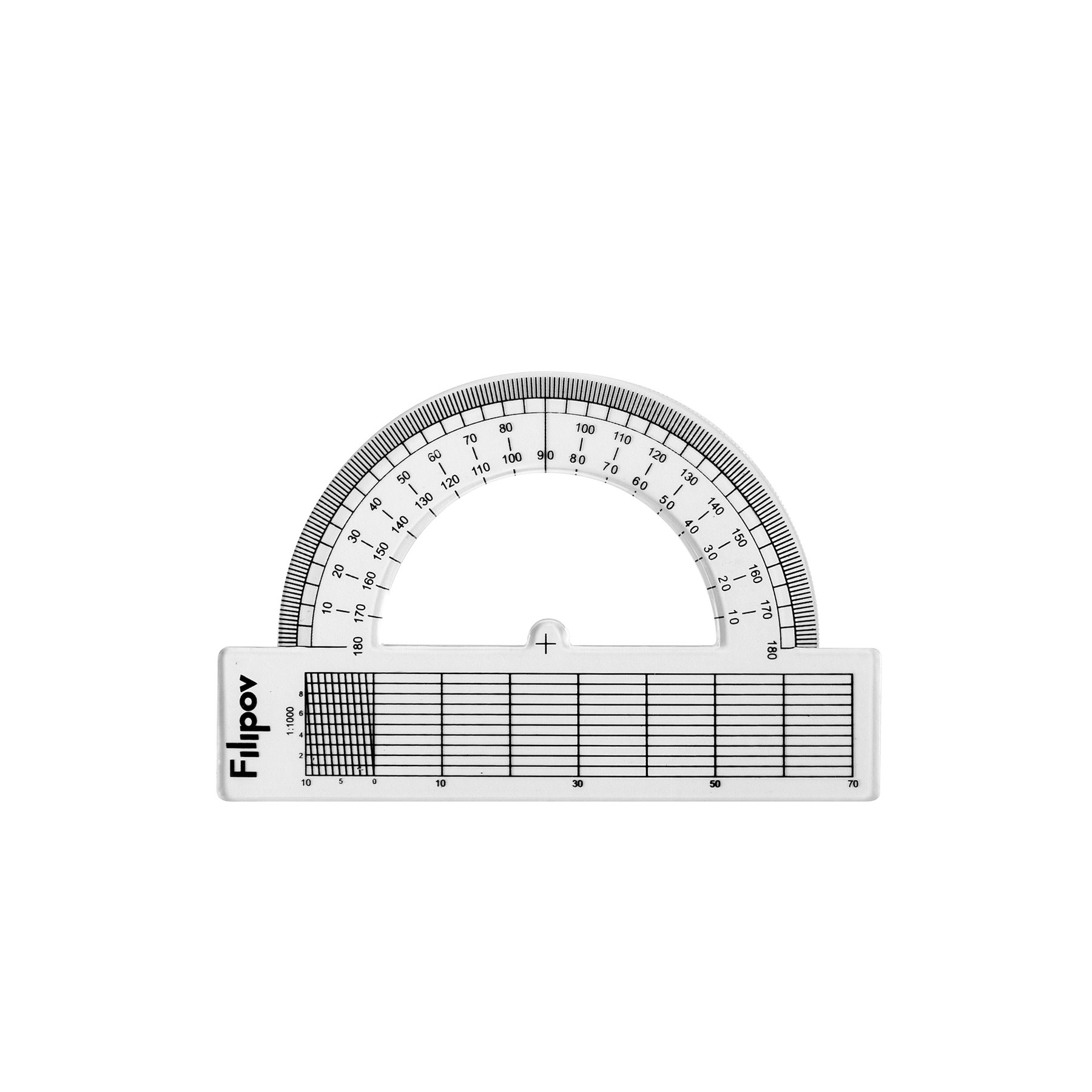 Filipov Protractor, 180 degrees, 10 cm