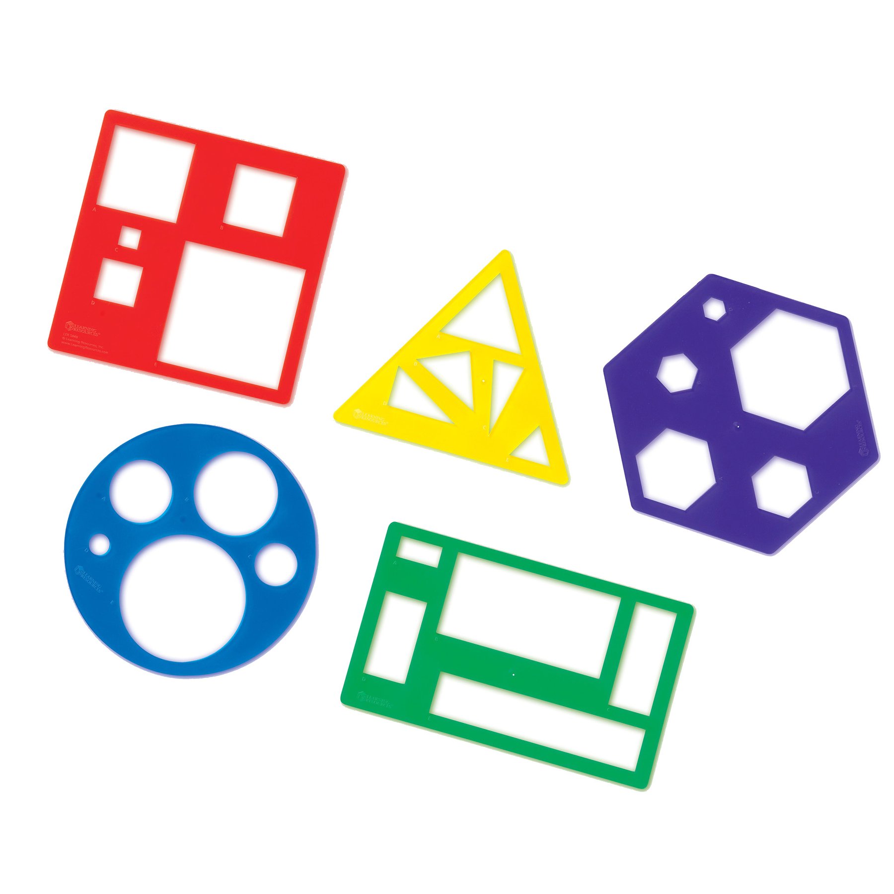 Learning Resources Stencils, geometric shapes, 5 pieces