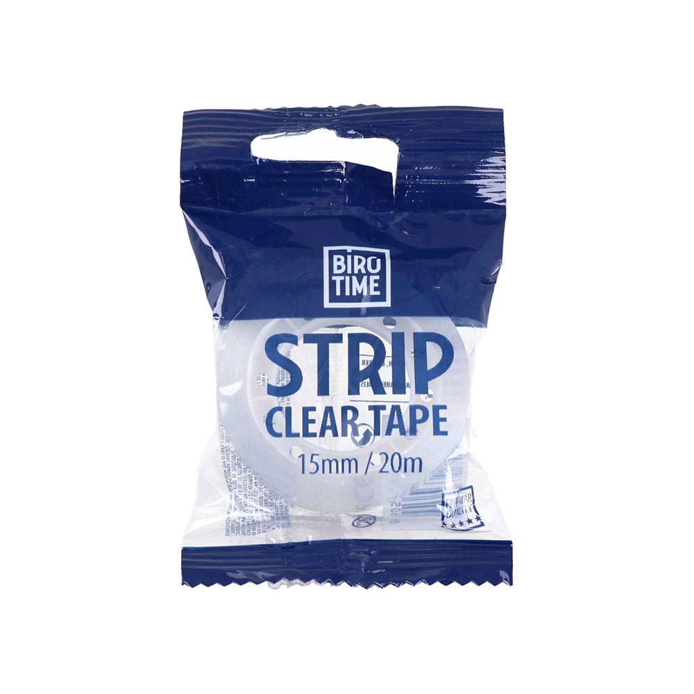 Biro Time Strip Tape, 15 mm x 20 m, transparent