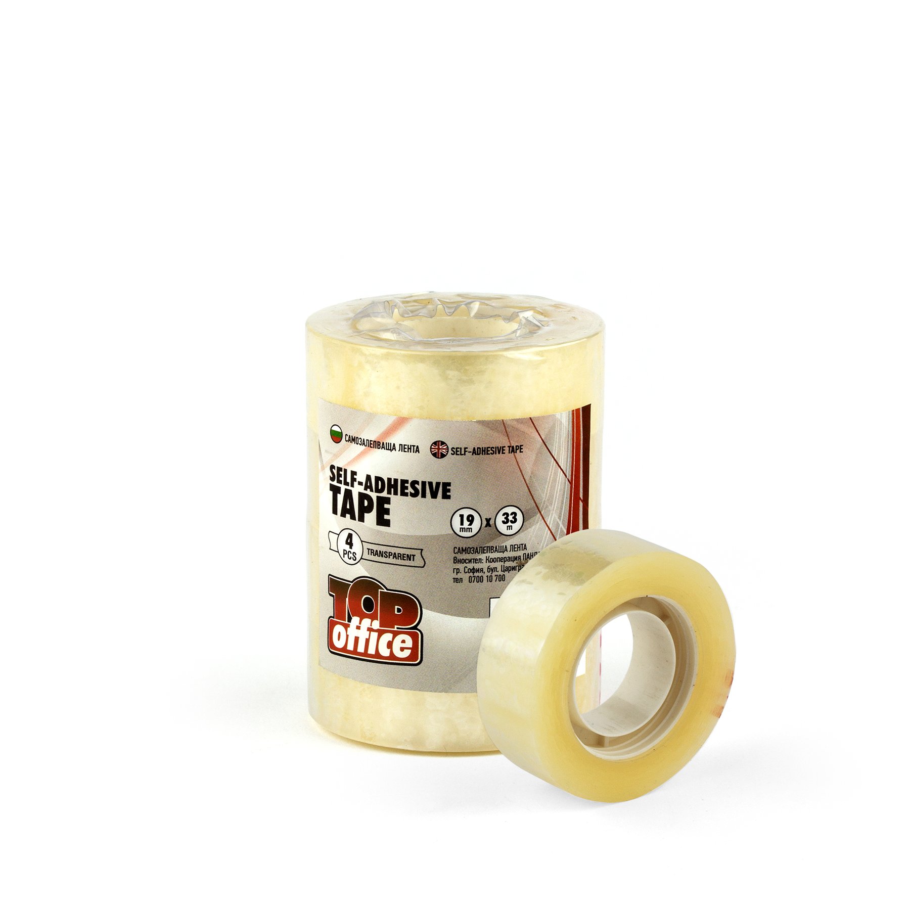 Top Office Tape, 19 mm x 33 m, transparent, 4 pcs