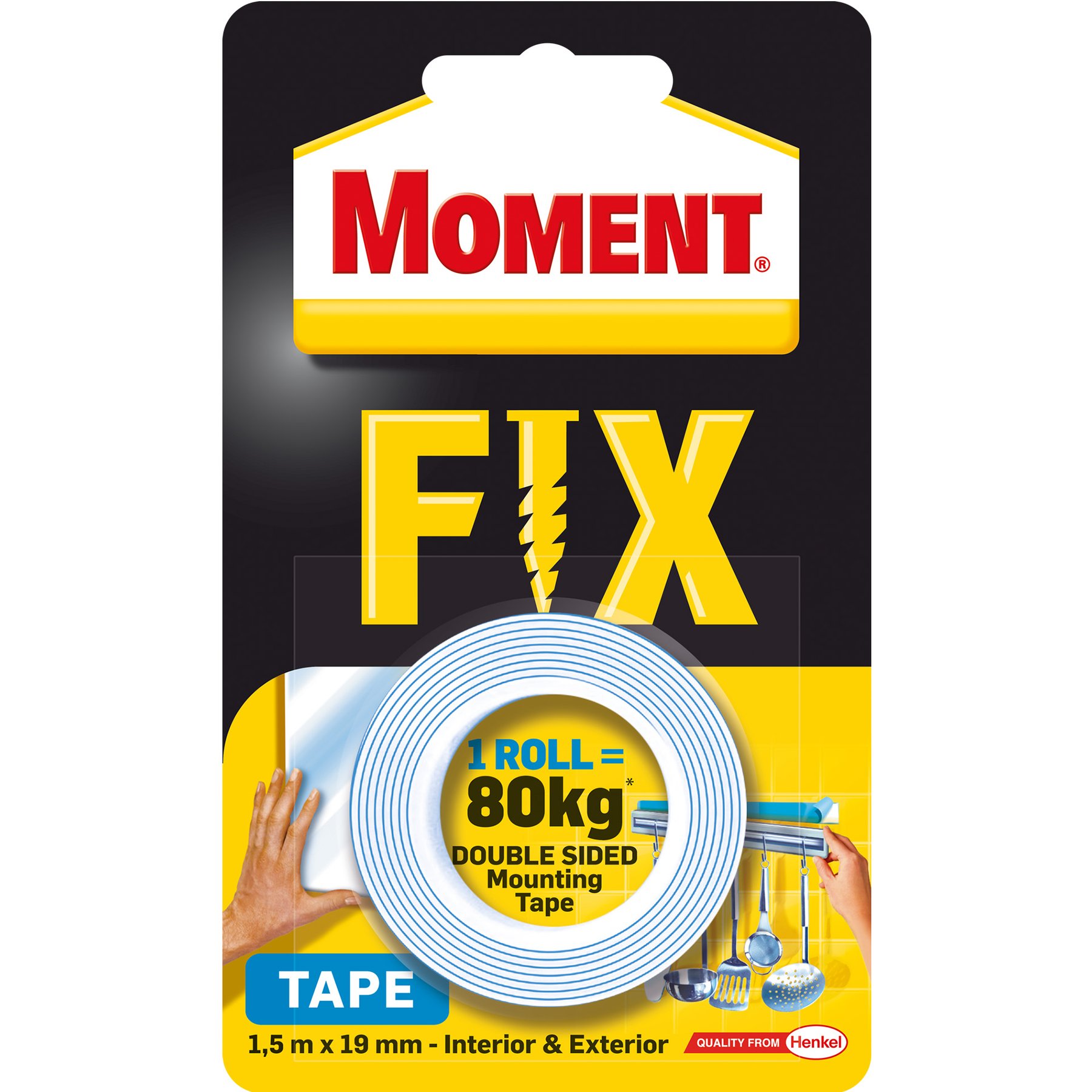 Henkel Mounting tape Moment, double-sided, 19 mm x 1.5 m
