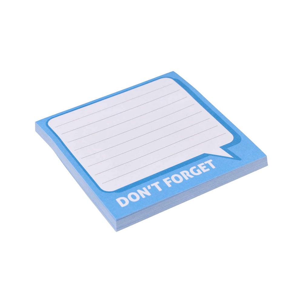 Biro Time Index Sticky Notes, “Don’t Forget”, 76 x 76 mm, blue, 50 sheets