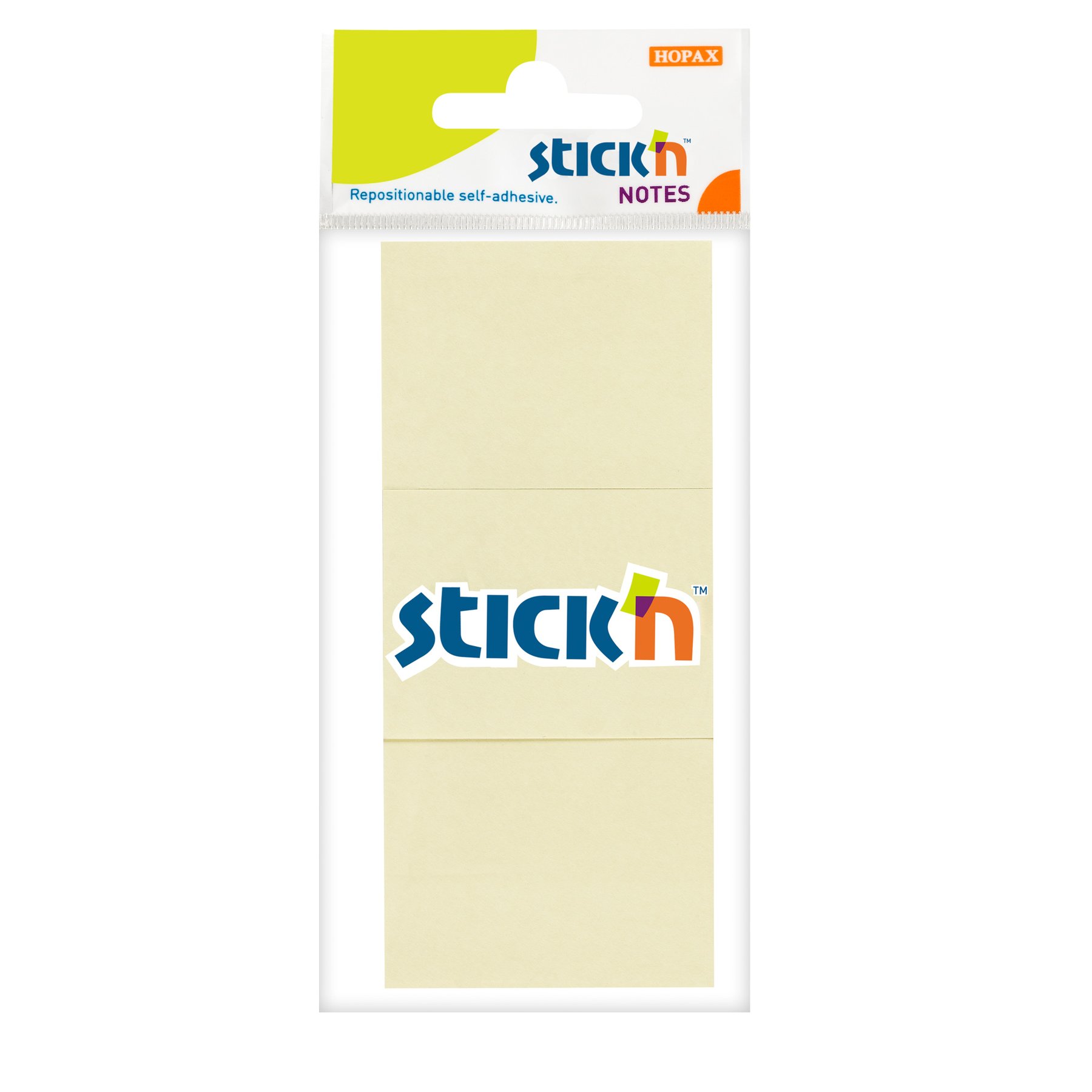 Stick'n Sticky notes, 38 x 51 mm, pastel, yellow, 100 sheets, 3 pcs