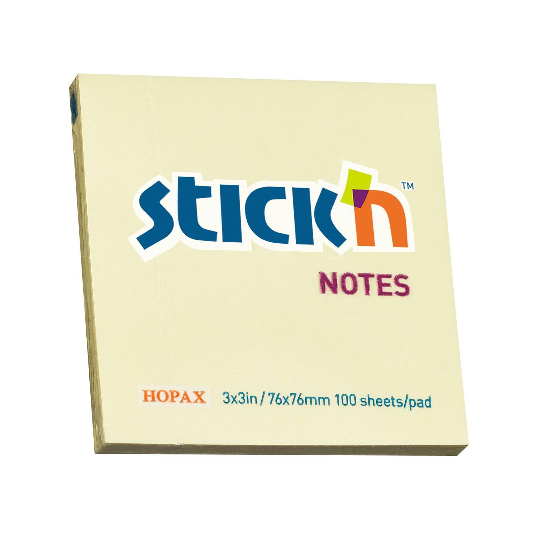 Stick’n Sticky Notes, 76 x 76 mm, pastel yellow, 100 sheets
