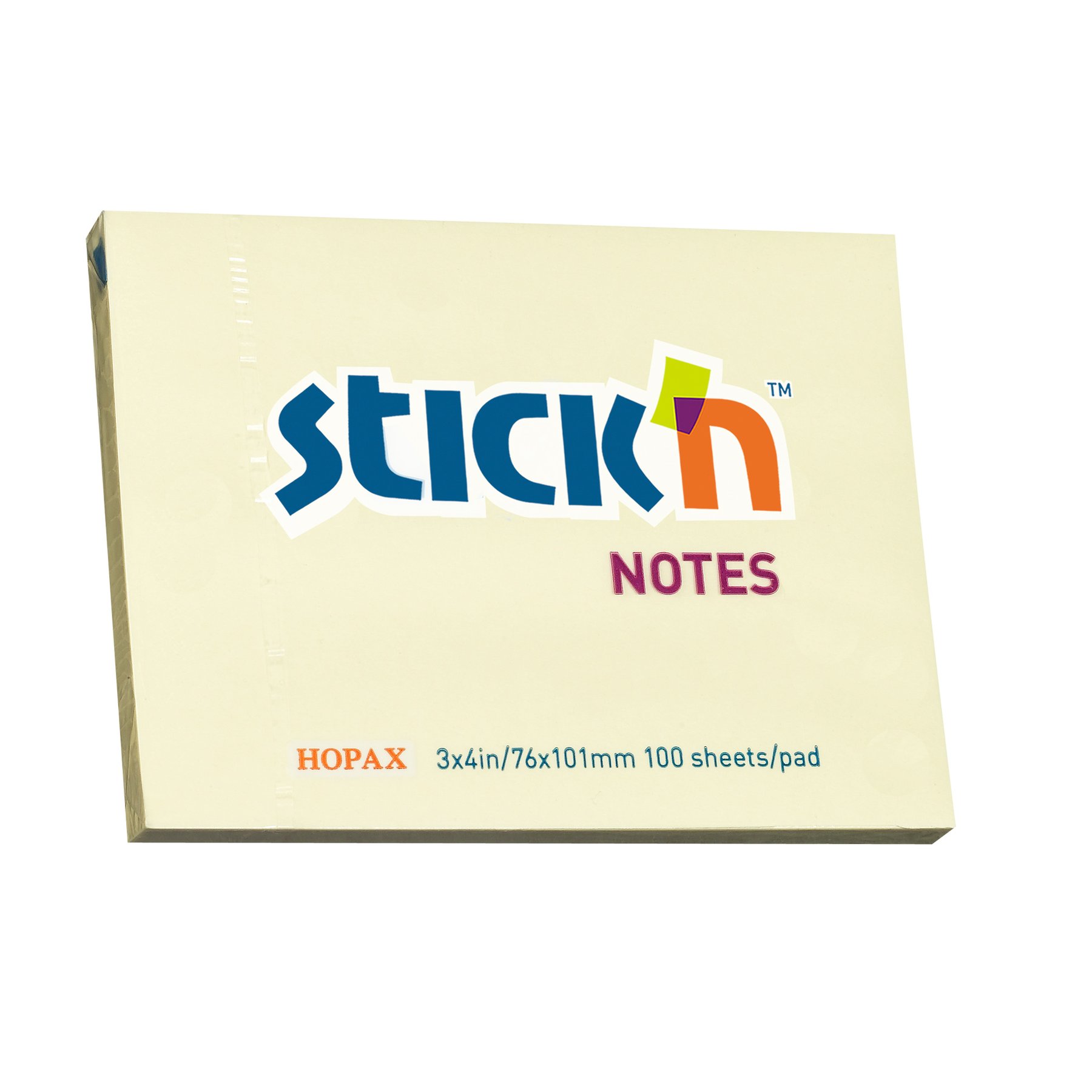 Stick'n Self-adhesive notes, 76 x 101 mm, pastel yellow, 100 sheets
