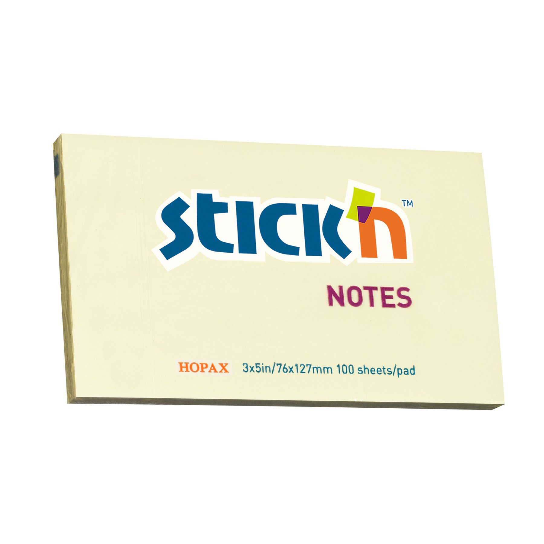 Stick'n Sticky notes, 76 x 127 mm, pastel, yellow, 100 sheets