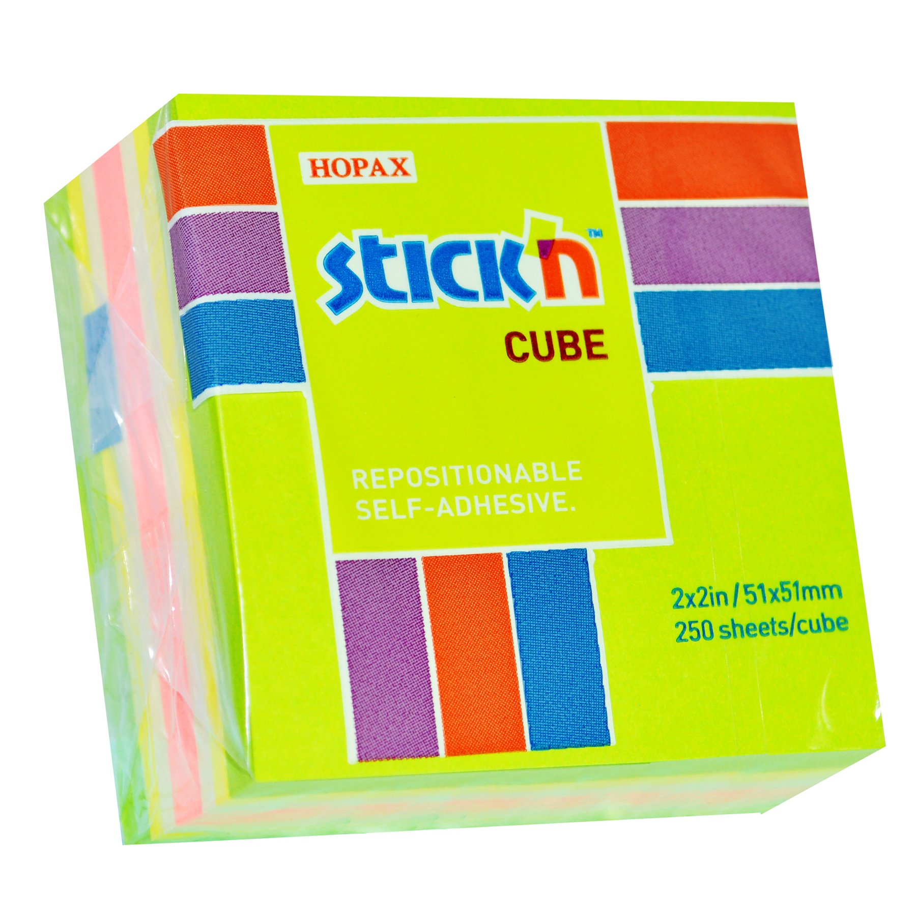 Stick'n Self-Adhesive Notes, 51 x 51 mm, neon, 4 colors, 250 sheets
