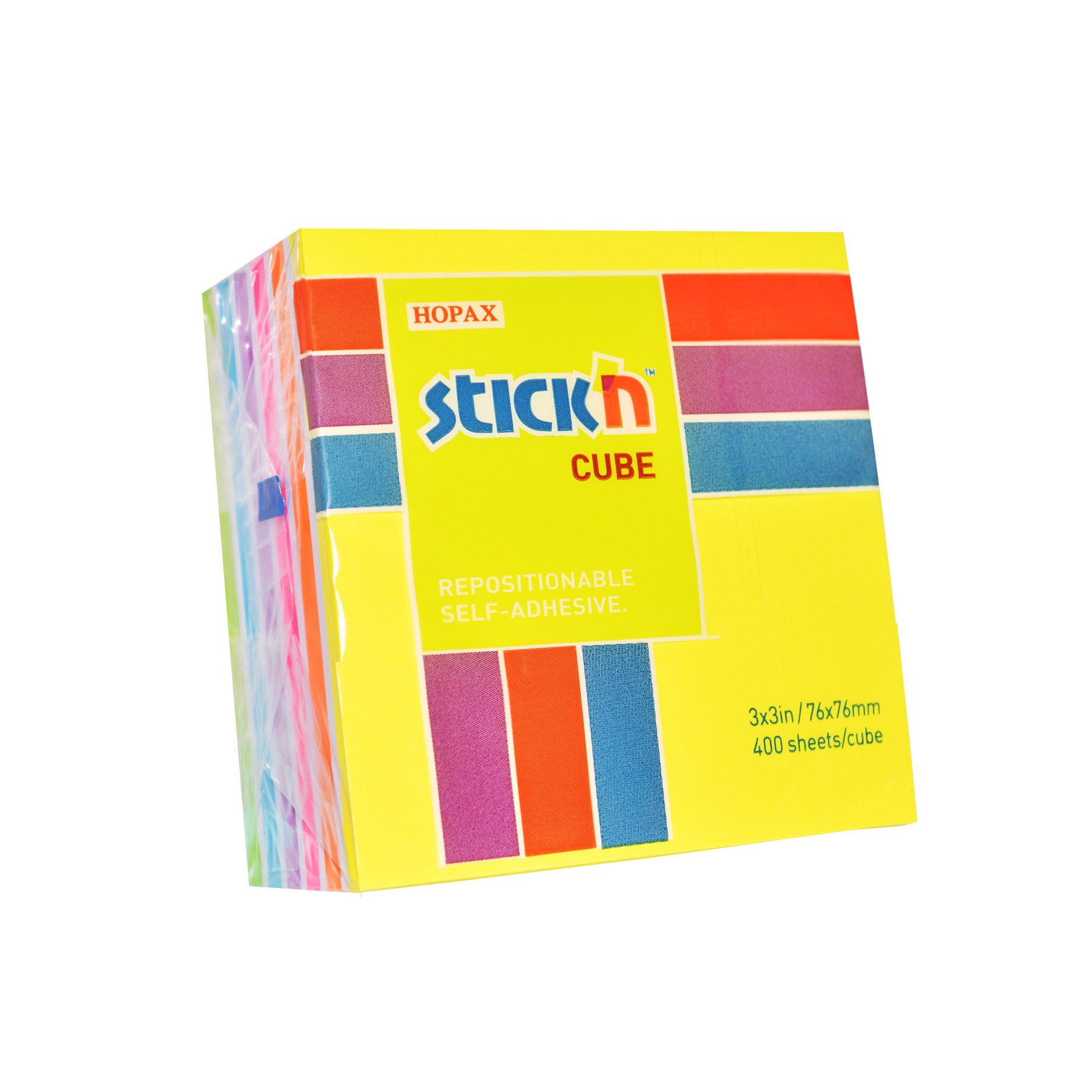 Stick’n Self-adhesive notes Rainbow, 76 x 76 mm, neon, 400 sheets