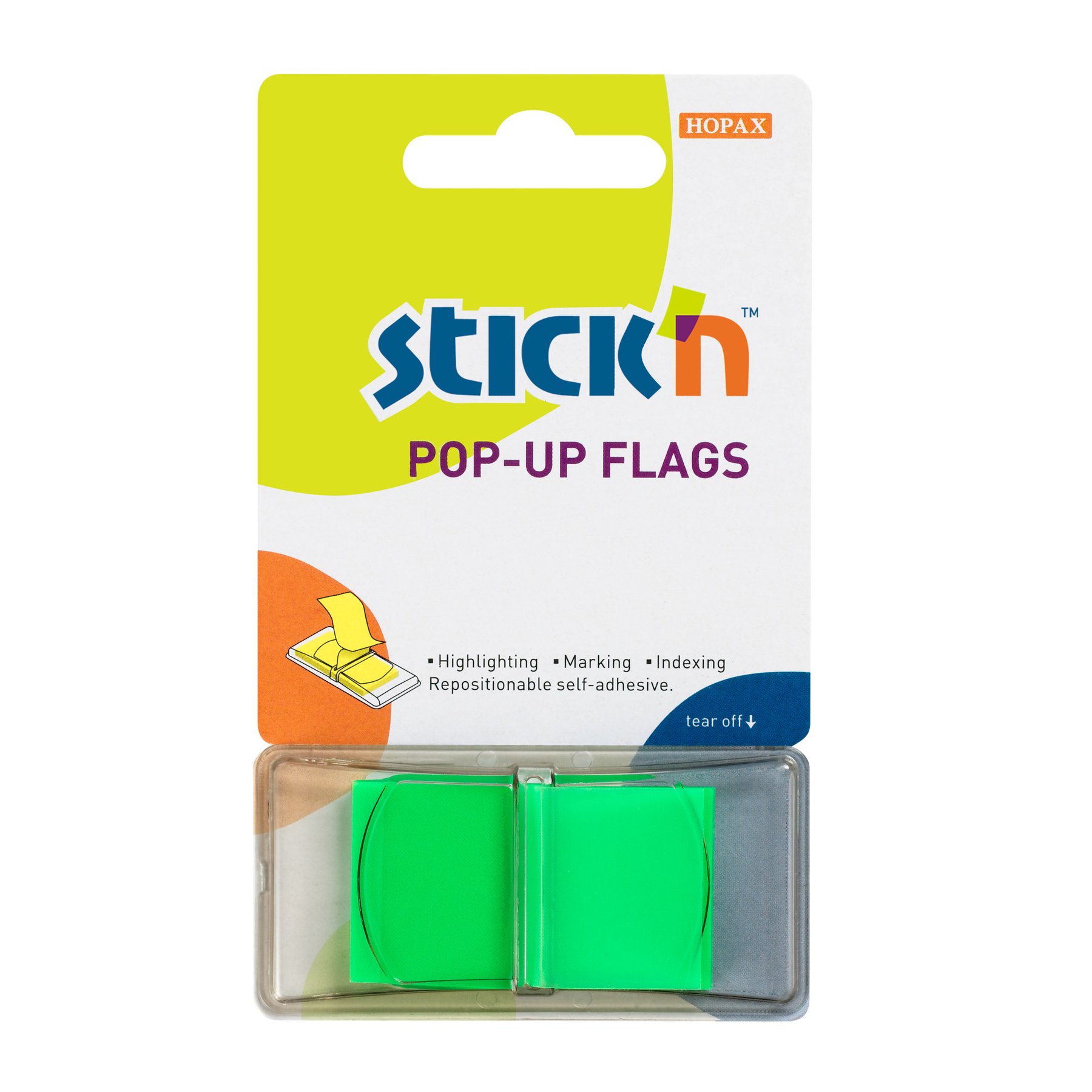 Stick’n Sticky Notes, PVC, 45 x 25 mm, green, 50 pieces