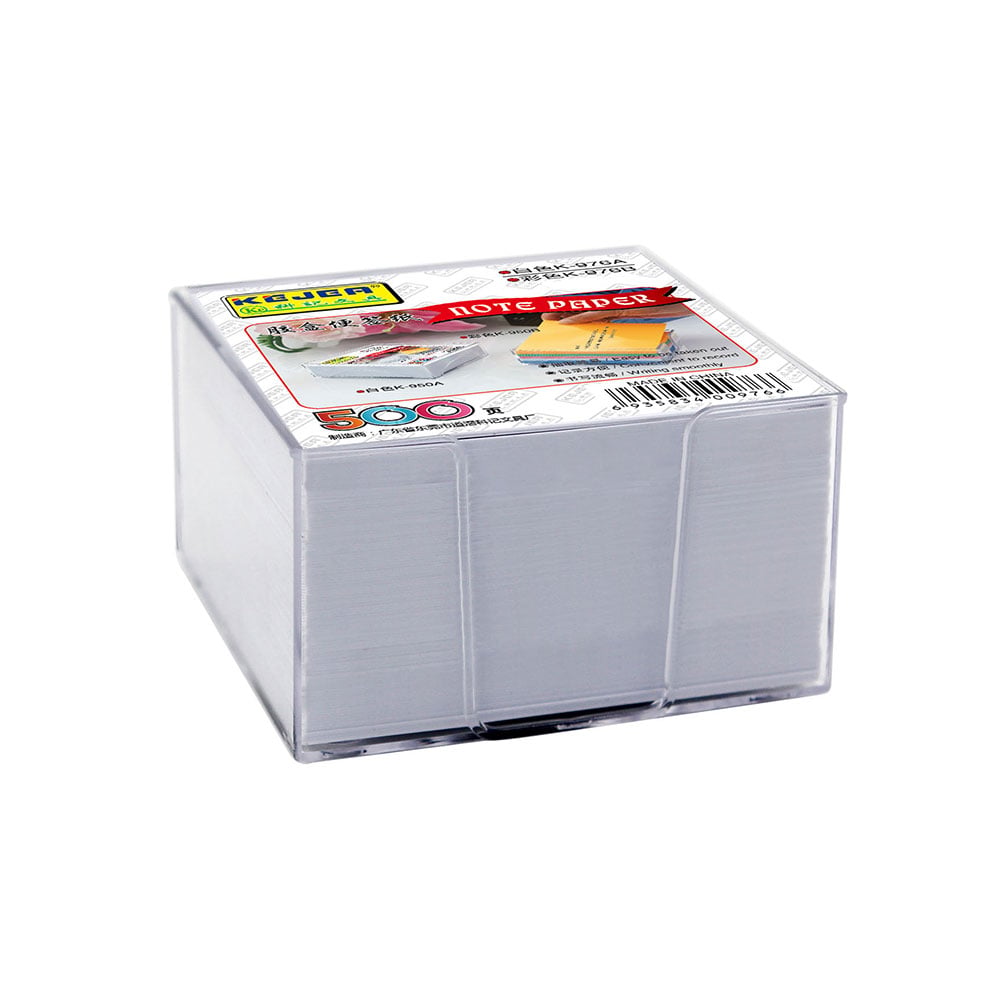 KEJEA Paper Cube, 75 x 75 mm, white, 500 sheets, with plastic holder