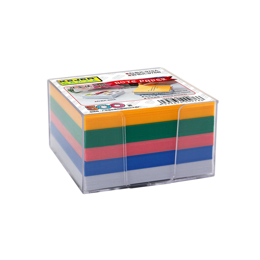 KEJEA Paper cube, 75 x 75 mm, colored, 500 sheets, with plastic holder